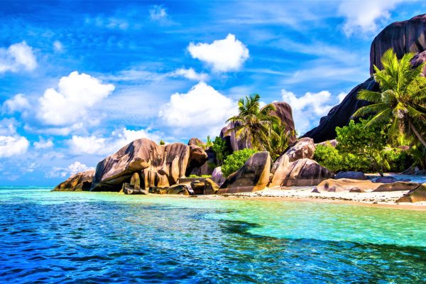 The,Famous,Beach,,Source,D'argent,At,La,Digue,Island,,Seychelles